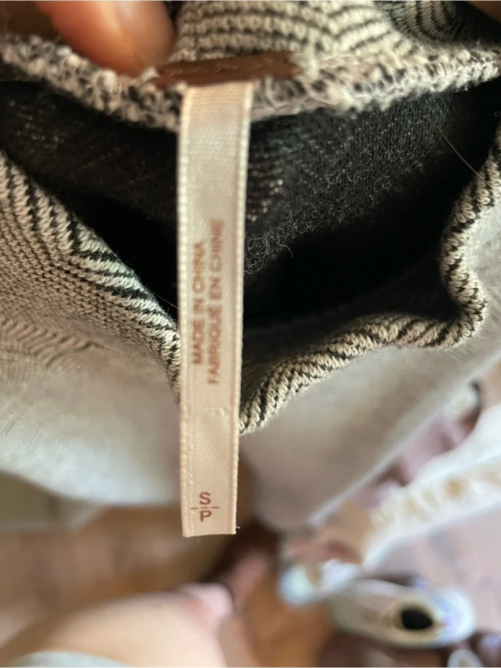 Free People Herringbone Mini Dress with Mock Turtleneck